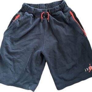 Jordan Black and Red Athletic Shorts with Elastic Waistband